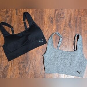 PUMA Women's 2 Pack Seamless Sports Bra Square Neck Womens Size Meduim
